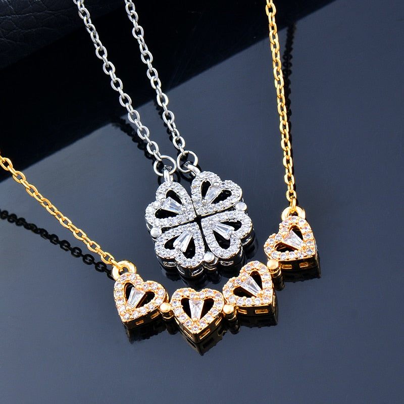 Crystal Heart Flower Pendant Original