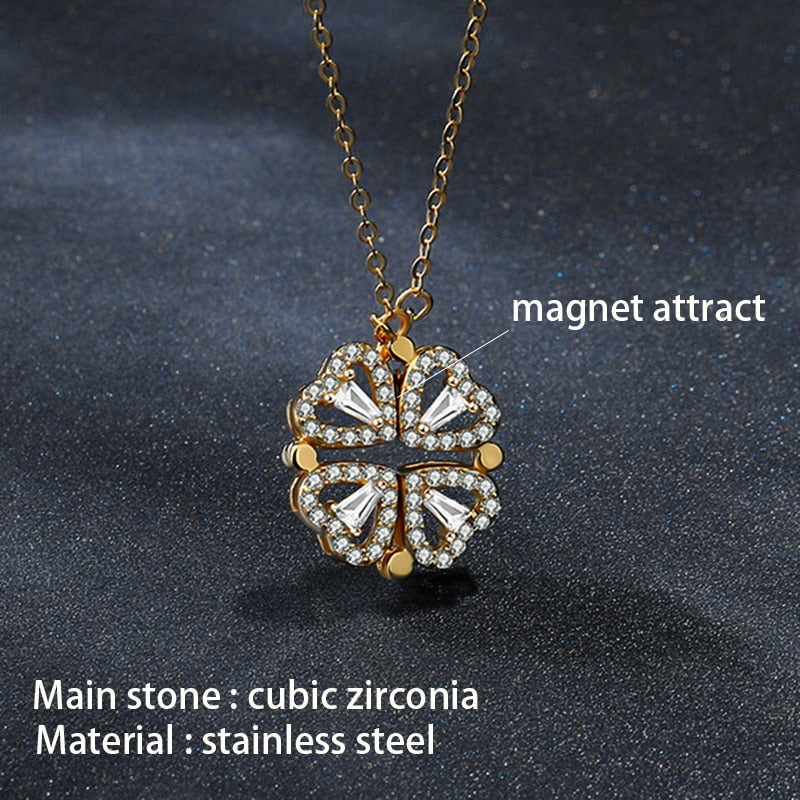 Crystal Heart Flower Pendant Original