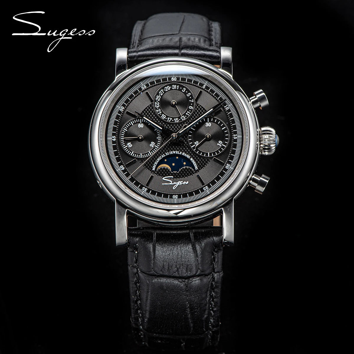 Sugess Mechanical Watch ST1908 Chronograph Moonphase